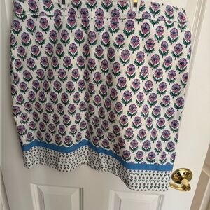 Talbots Pink and Green Floral Skirt